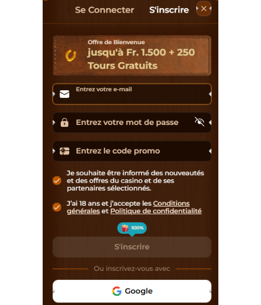 Inscription Rodeoslot